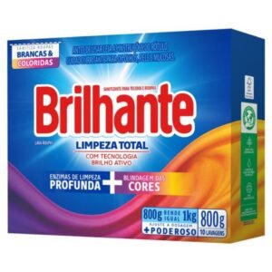 Lava Roupas Em Pó Brilhante Caixa 800g Limpeza Total Sabão