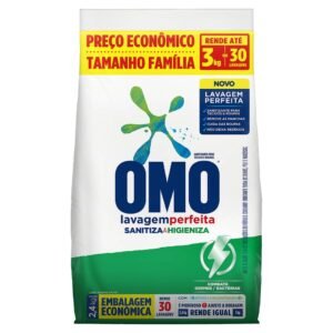 Omo Lavagem Perfeita Pó 2,4kg Sanitizante Família
