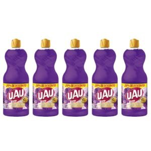 kit com 5 Limpador Perfumado Uau Lavanda Frasco com 2L