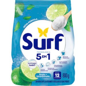 Sabão Em Pó 5 Em 1 Surf Limão E Bicarbonato 800g