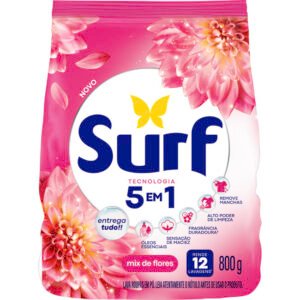 Sabão Em Pó Surf Rosas E Flor De Lis Lava Roupas Pacote 800g