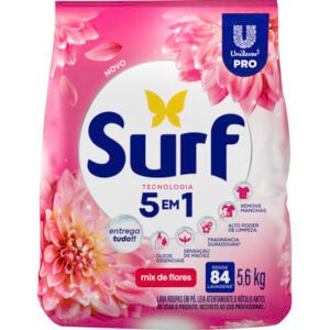 Lava Roupas Em Pó Surf 5em1 Flores Pacote 5,6 Kg Sabão Em Pó
