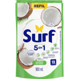 Sabão Líquido 5 Em 1 Surf Cuidado Do Coco 900 Ml Refil
